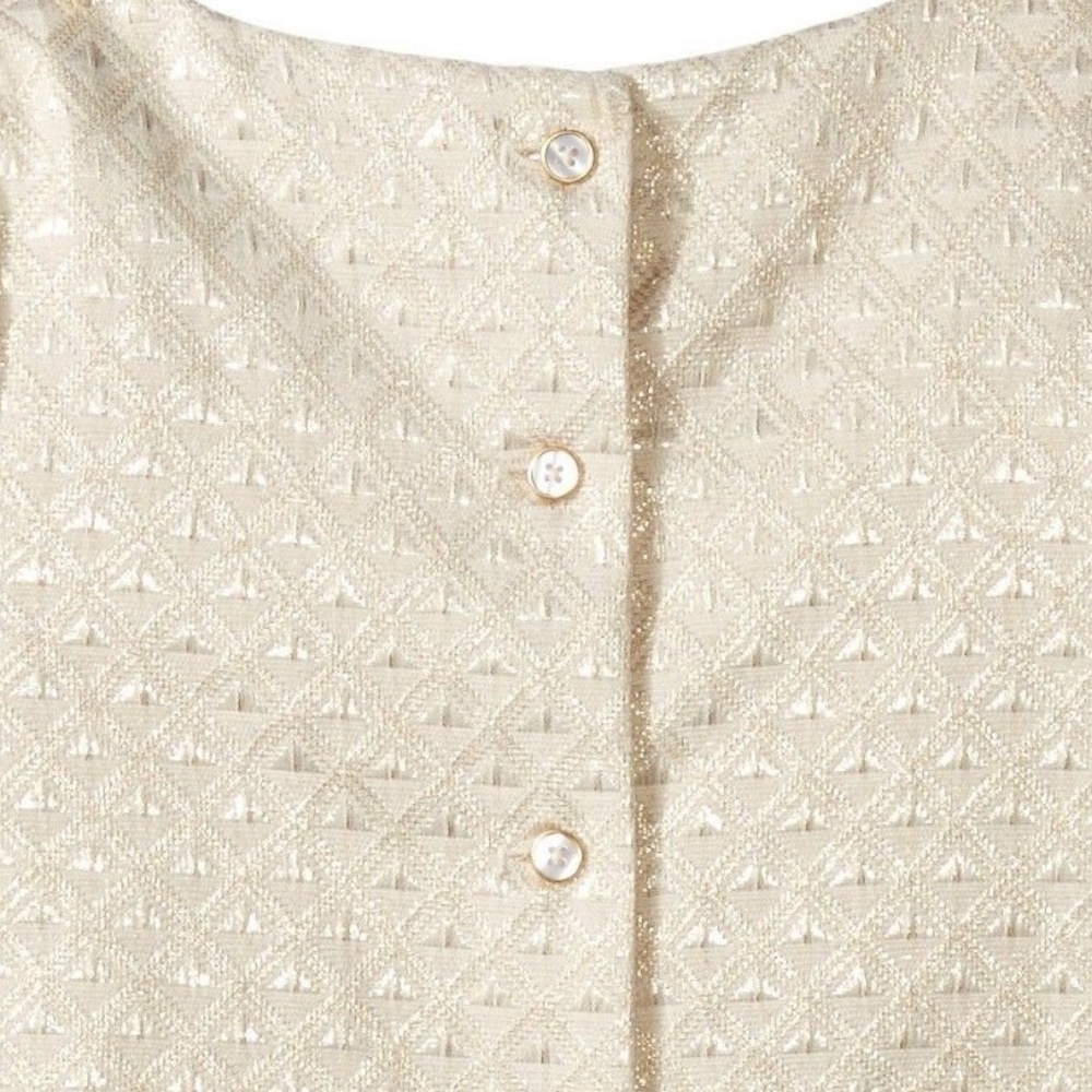 My Michelle Girls Ivory Brocade Cap Sleeve Pleated Skirt Top Set Outfit Size 14 - Picture 4 of 6